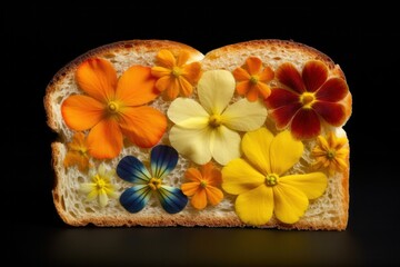 Digitally Printed Flower-Shaped Bread Slice (AI Generated)