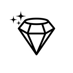 diamond icon in trendy flat design
