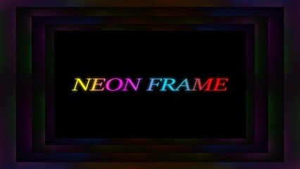 Abstract beautiful triangle neon frame ,banner and technology background . 