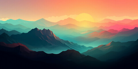 Plakat landscape background, pastel colors, abstract