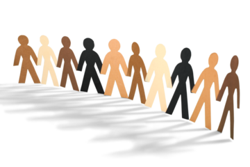 Paper People Holding Hands