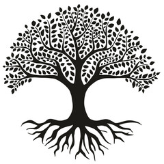 Tree of life spiritual logo icon isolated black