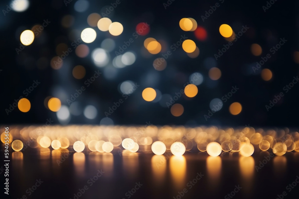 Poster a blurred bokeh background with a spotlight on a stage, representing business events and conferences