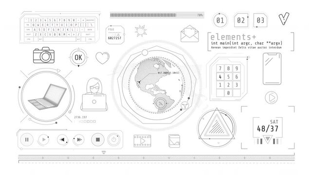 Animated infographics on the theme of internet communication.