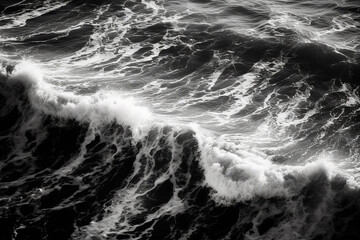 arte mar ondas preto e branco visto de cima