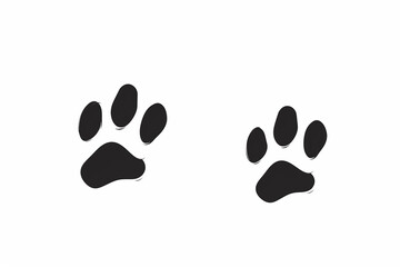 Linha de onda de impressão de pata de cachorro. Pegada de gato bonito. Trilha do pé do animal de estimação. Silhueta de passo de cachorro preto. Desenho de garatuja simples. ilustração vetorial isolad