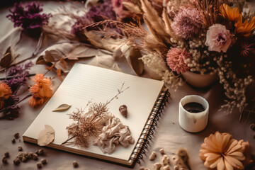 close up view of checklist and wedding invitations on a white wooden tabletop, generative ai