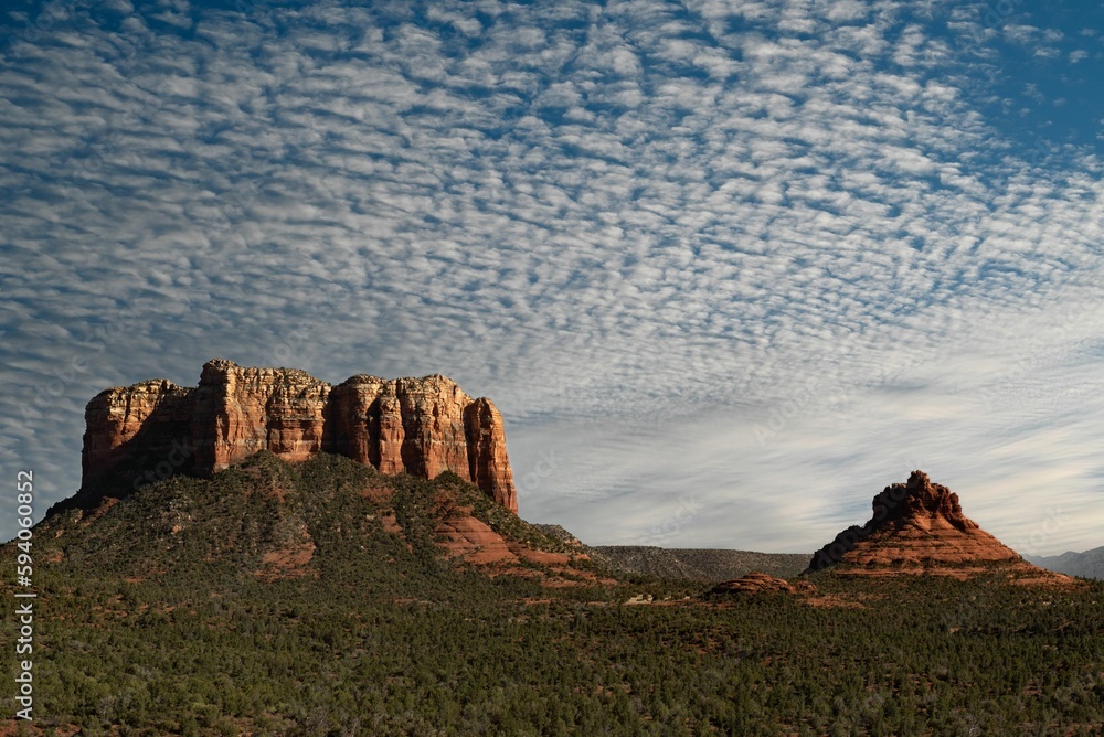 Canvas Prints scenic view of castle rock formation in sedona, az, usa on a cloudy day