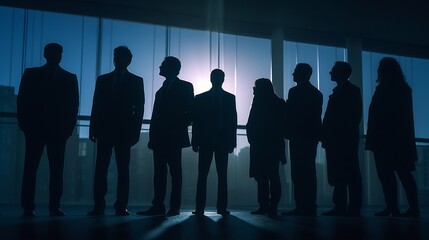 Business people silhouette realistic isolated background. Al generated