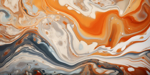 Fototapety  orange and grey liquid paint background, abstract movement,