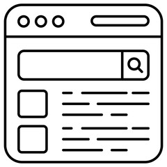 Flat design icon of search box vector 