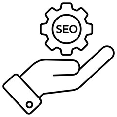 Conceptual flat design icon of search engine optimization 