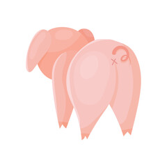 Pig. Pink Piglet. Livestock, animal, Farming. Farm. Vector illustration isolated on white background.