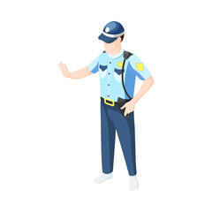 Isometric Policeman Illustration