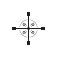 WHEEL LOCK icon design template vector