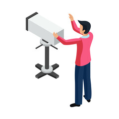 Isometric Cameraman Illustration