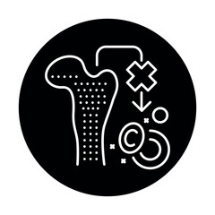 Aplastic Anemia color line icon. Human diseases.