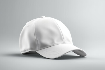Uncomplicated Vision, Realistic White Cap Mockup on Light Gray Background Generative AI