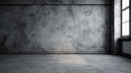 Empty gray color texture wall studio background. Al generated