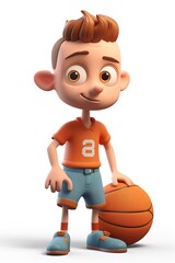 basketball player cartoon 3d character