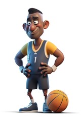cartoon character holding a basketball ball 