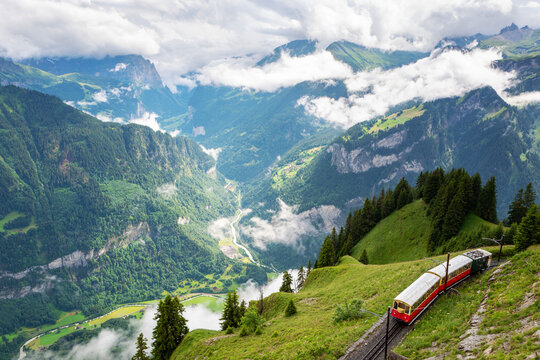 The Schynige Platte Railway in the Jungfrau, Bernese Oberland region of Switzerland.