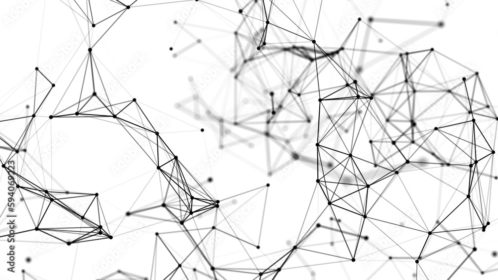 Poster black network connection texture. abstract technology structure backdrop with points and lines. big 