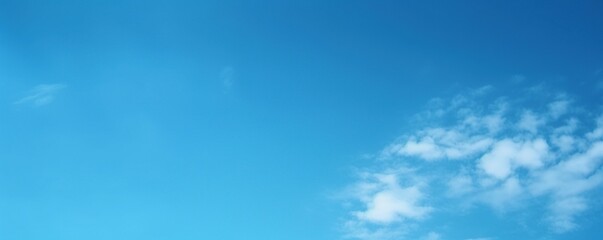 Naklejka na ściany i meble Blue sky with clouds simple background, Generative AI