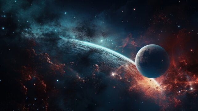 Deep space and nebula. Generative AI © Vectorup