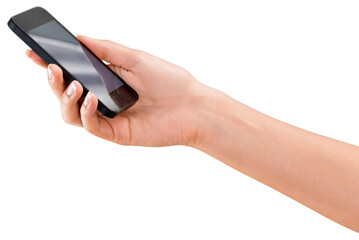 Hand Holding an iPhone with Blank Screen