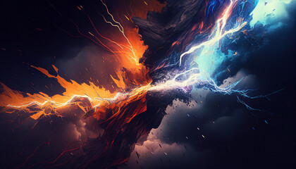 Colliding Lightning Storm - Generative Ai