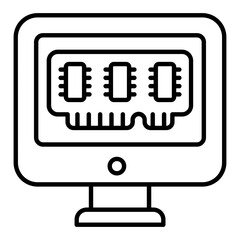 Computer Memory Thin Line Icon