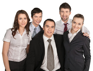 Successful business team   on  background