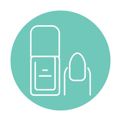 Pink nail polish color line icon. Pictogram for web page