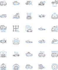 Logistics services line icons collection. Shipping, Transportation, Warehousing, Supply chain, Distribution, Management, Freight vector and linear illustration. Inventory,Consolidation,Customs outline