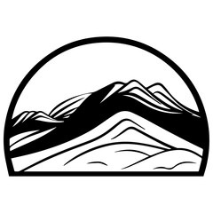 Minimalist Desert Sand Dunes Logo Monochrome Design Style
