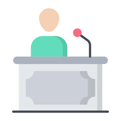 News Anchor Flat Icon