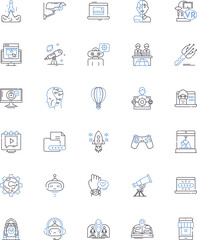 Graphic design line icons collection. Typography, Layout, Branding, Illustration, Color, Logo, Composition vector and linear illustration. Vector,Concept,Infographic outline signs set