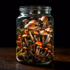 Mushrooms in the Glass-C