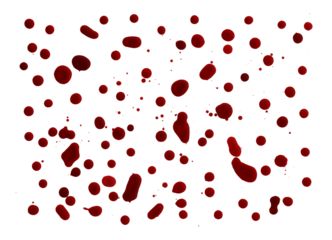 blood stains on transparent background, extracted