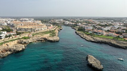 Naklejka na ściany i meble survol de Ciutadella de Menorca dans les îles Baléares en Espagne, minorque