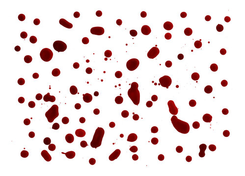 blood stains on transparent background, extracted