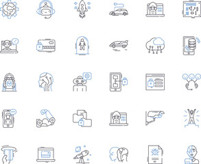 Information security line icons collection. Encryption, Vulnerability, Firewall, Cybercrime, Malware, Authentication, Phishing vector and linear illustration. Intrusion,Audit,Incident outline signs