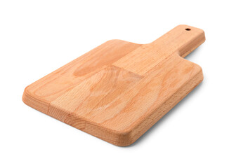 Wooden kitchen board isolated on white background