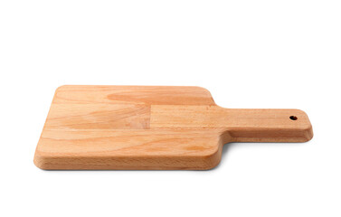 Wooden kitchen board isolated on white background