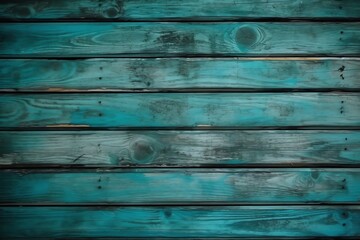 Turquoise wooden plank texture background. Generative AI