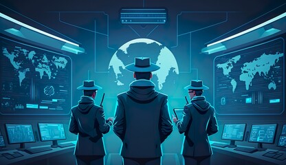 Hacker gang wants world domination - obrazy, fototapety, plakaty