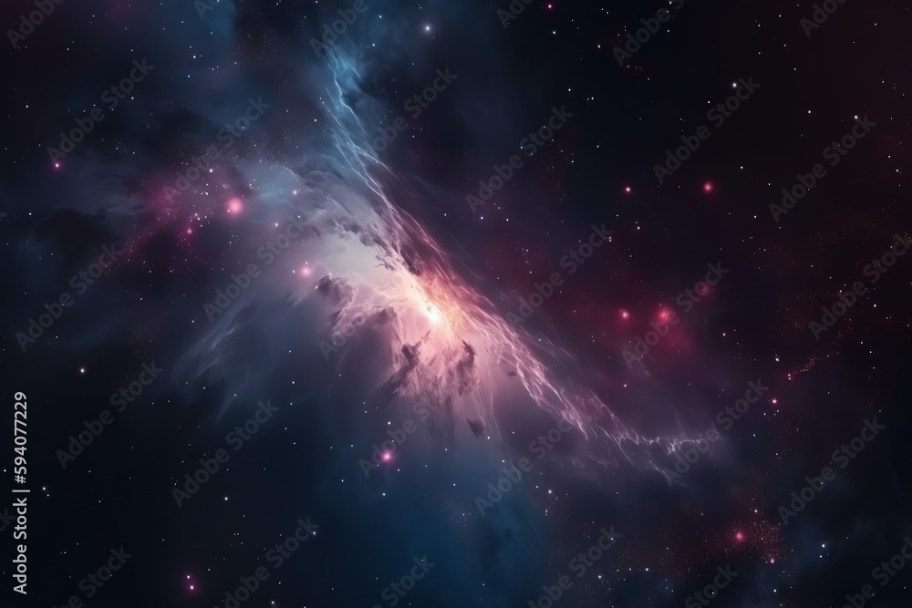 Wall mural space nebula and galaxy. generative ai