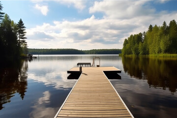 lugar maravilhoso com doca &agrave; beira do lago