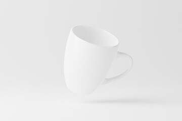 Ceramic Mug Cup For Coffee Tea White Blank 3D Rendering Mockup